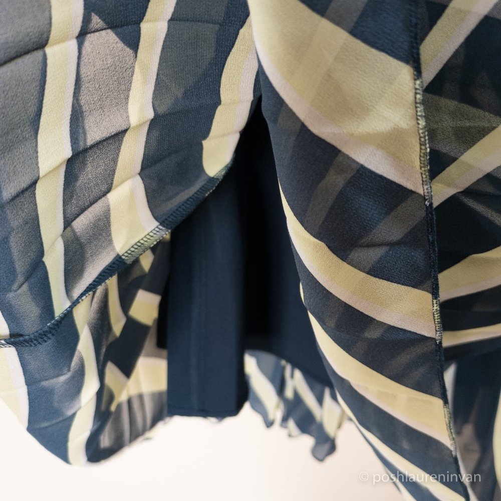 Marks & Spencer Tall M&S Collection Striped Pleated Midi Skirt NWT 8 - Picture 11 of 16
